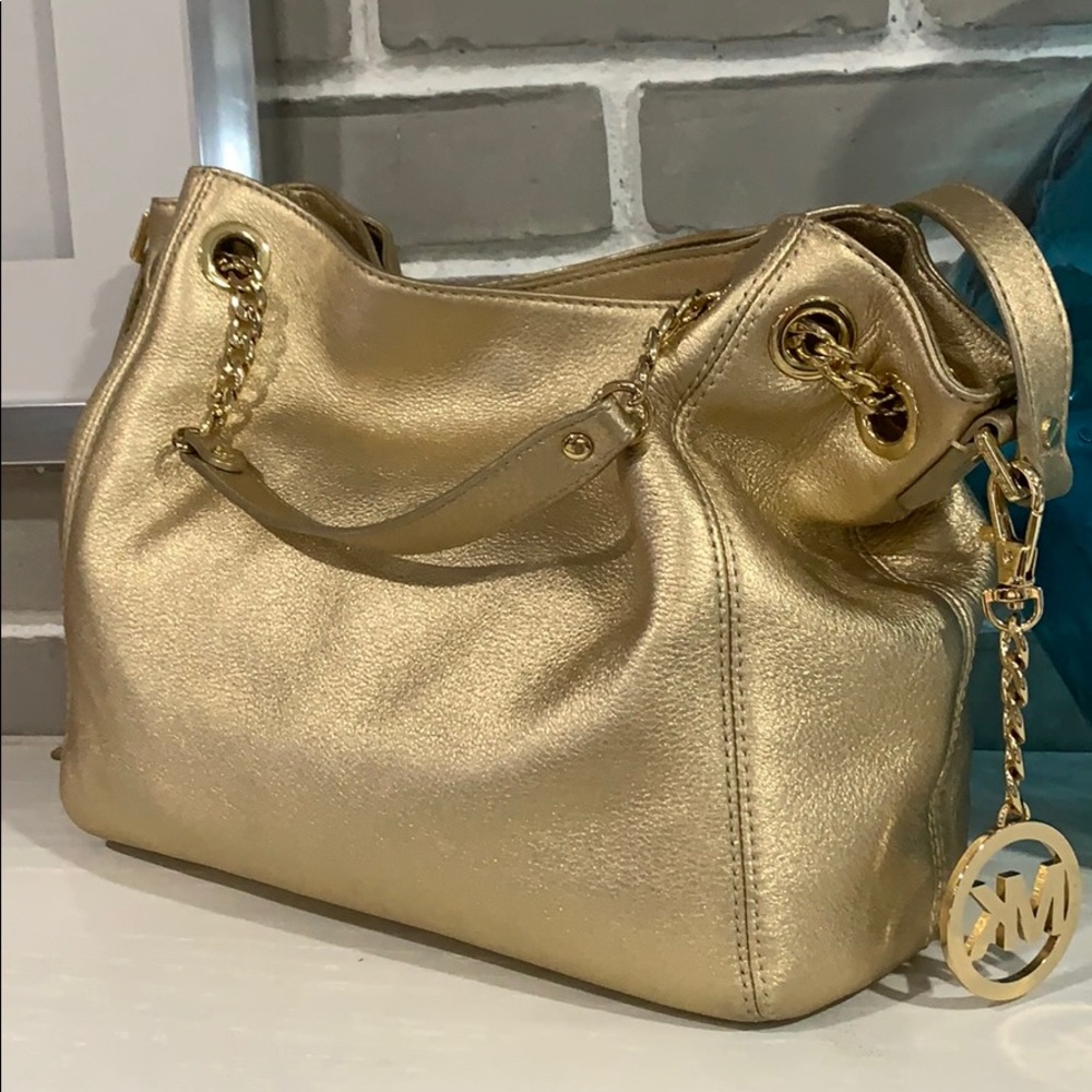 Michael Kors leather gold shoulder bag